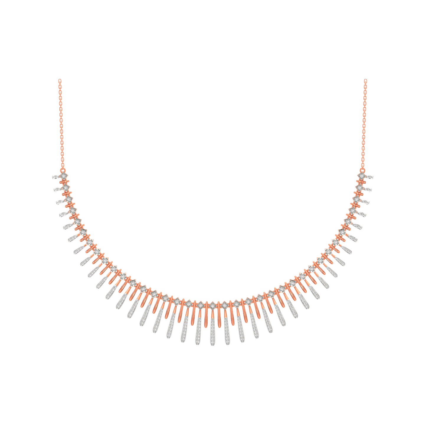 Starlight Cascade Diamond Necklace - Natural Diamond Gold Jewelry