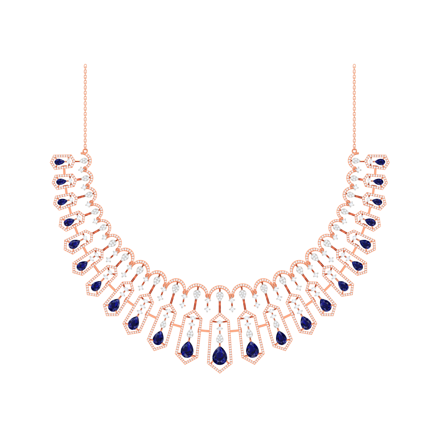 Midnight Majesty Diamond Necklace - Natural Diamond Gold Jewelry