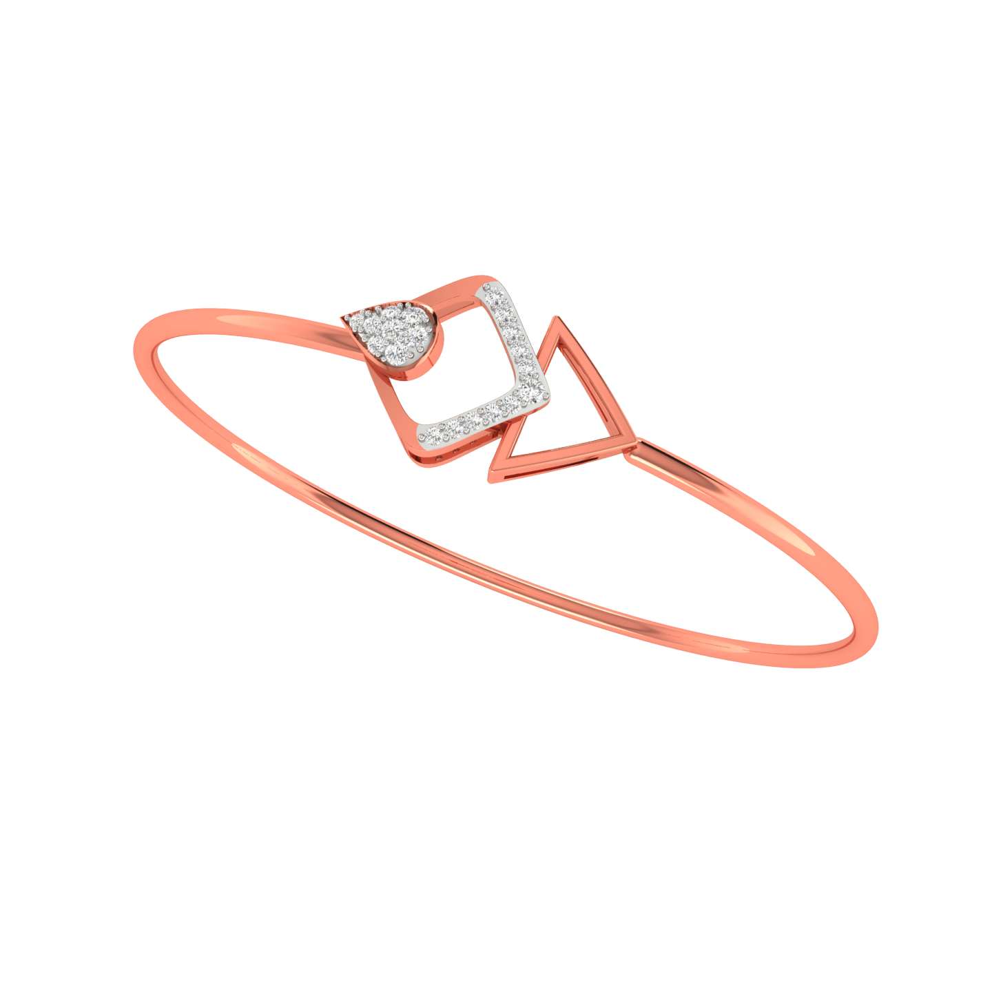 Diamond Geometric Bracelet - Natural Diamond Gold Jewelry