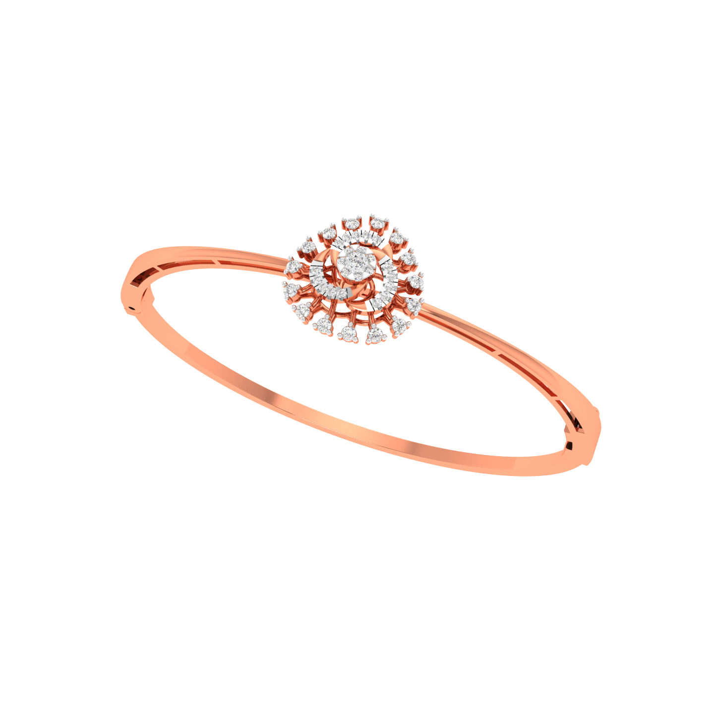 Diamond Sunburst Bracelet - Natural Diamond Gold Jewelry