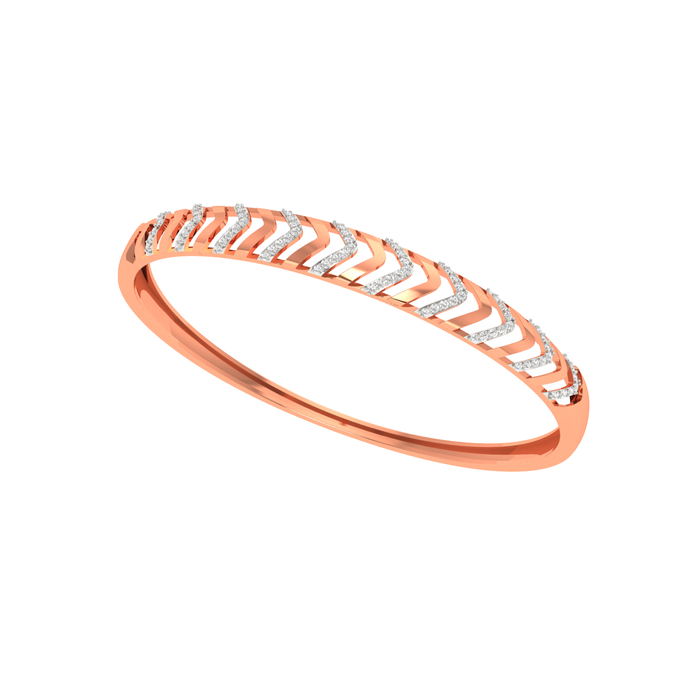 Diamond Wave Bracelet - Natural Diamond Gold Jewelry