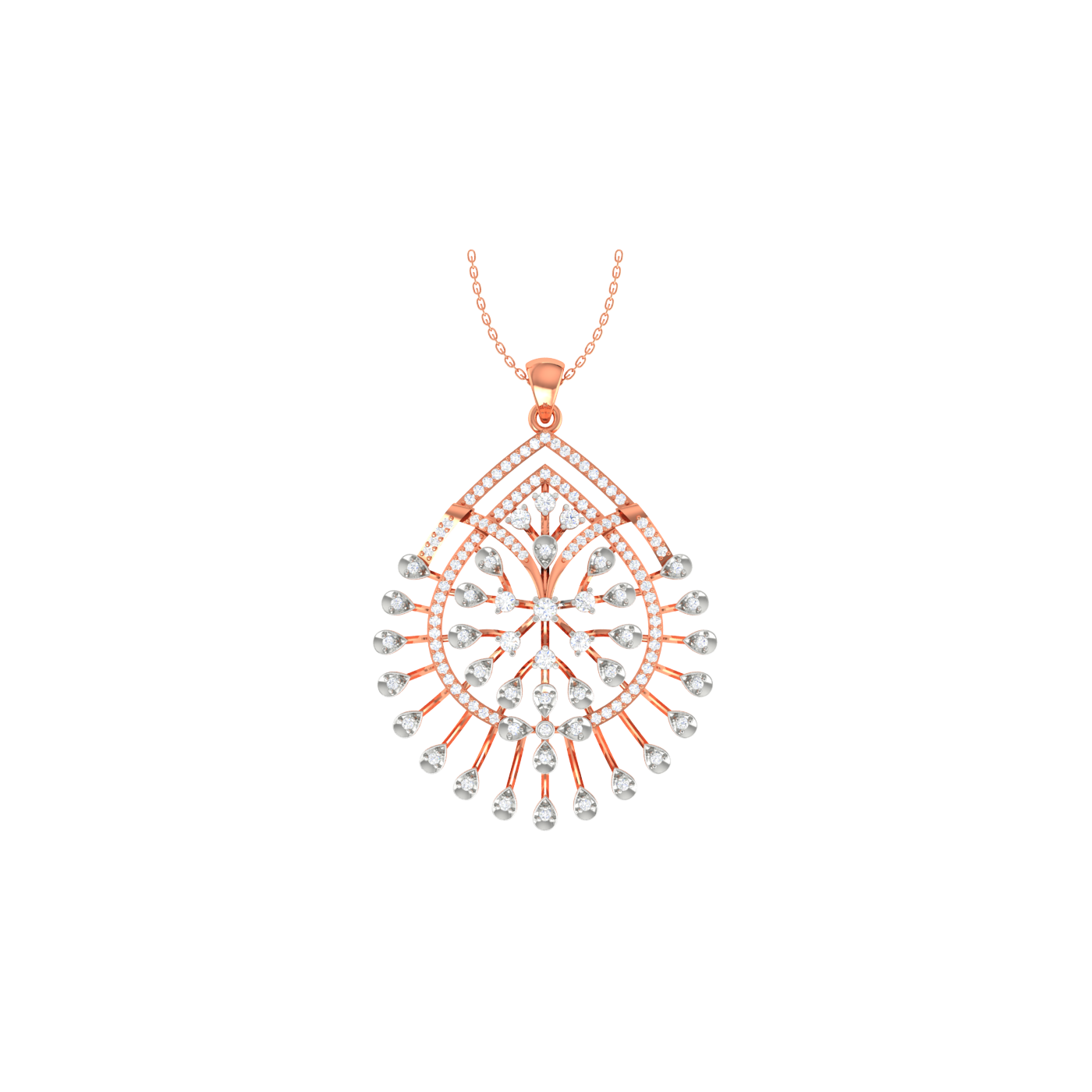 Starburst Diamond Pendant - Natural Diamond Gold Jewelry