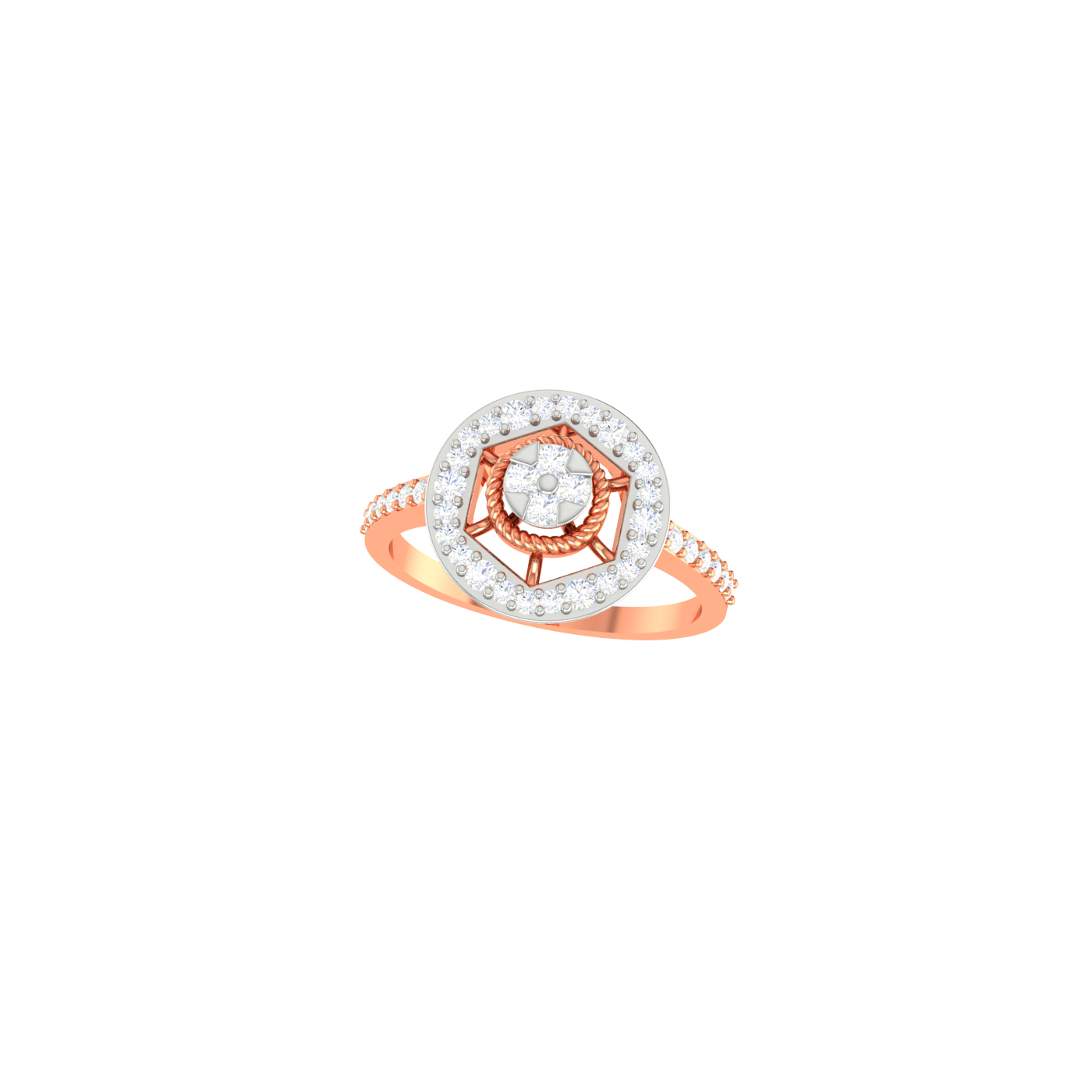 Diamond Halo Ring - Natural Diamond Gold Jewelry