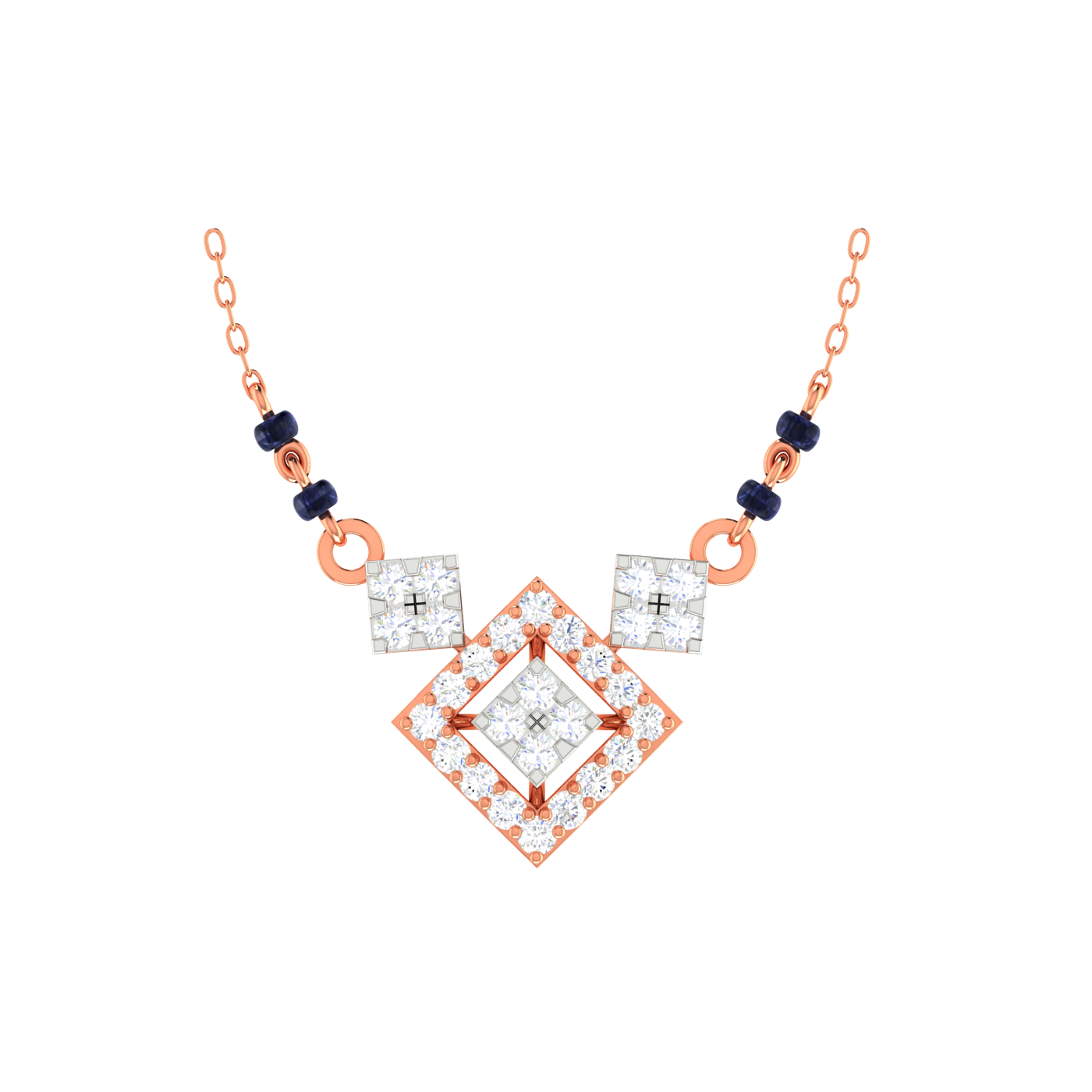 Diamond Square Tanmaniya - Traditional Indian Diamond Necklace
