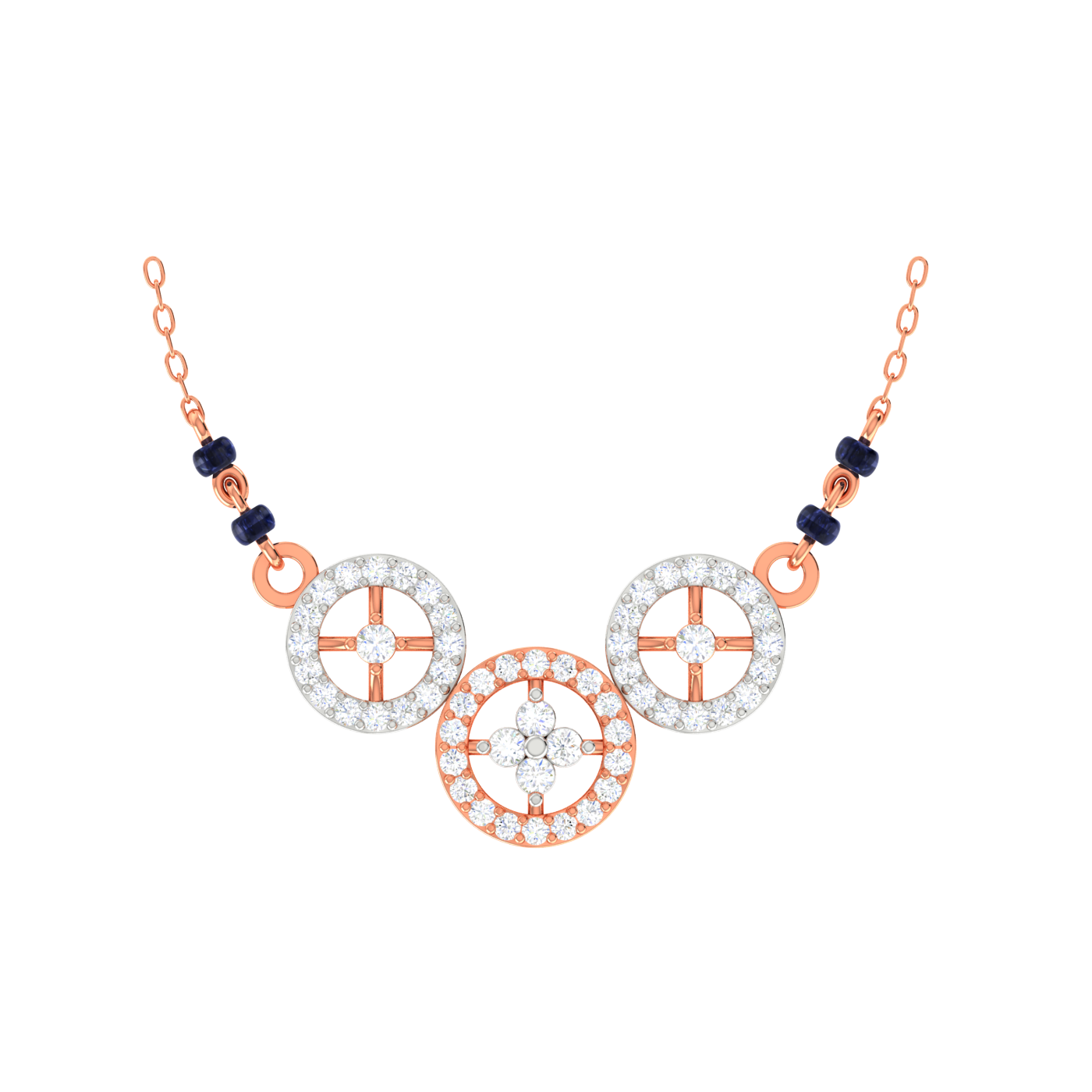 Diamond Cross Tanmaniya - Traditional Indian Diamond Necklace