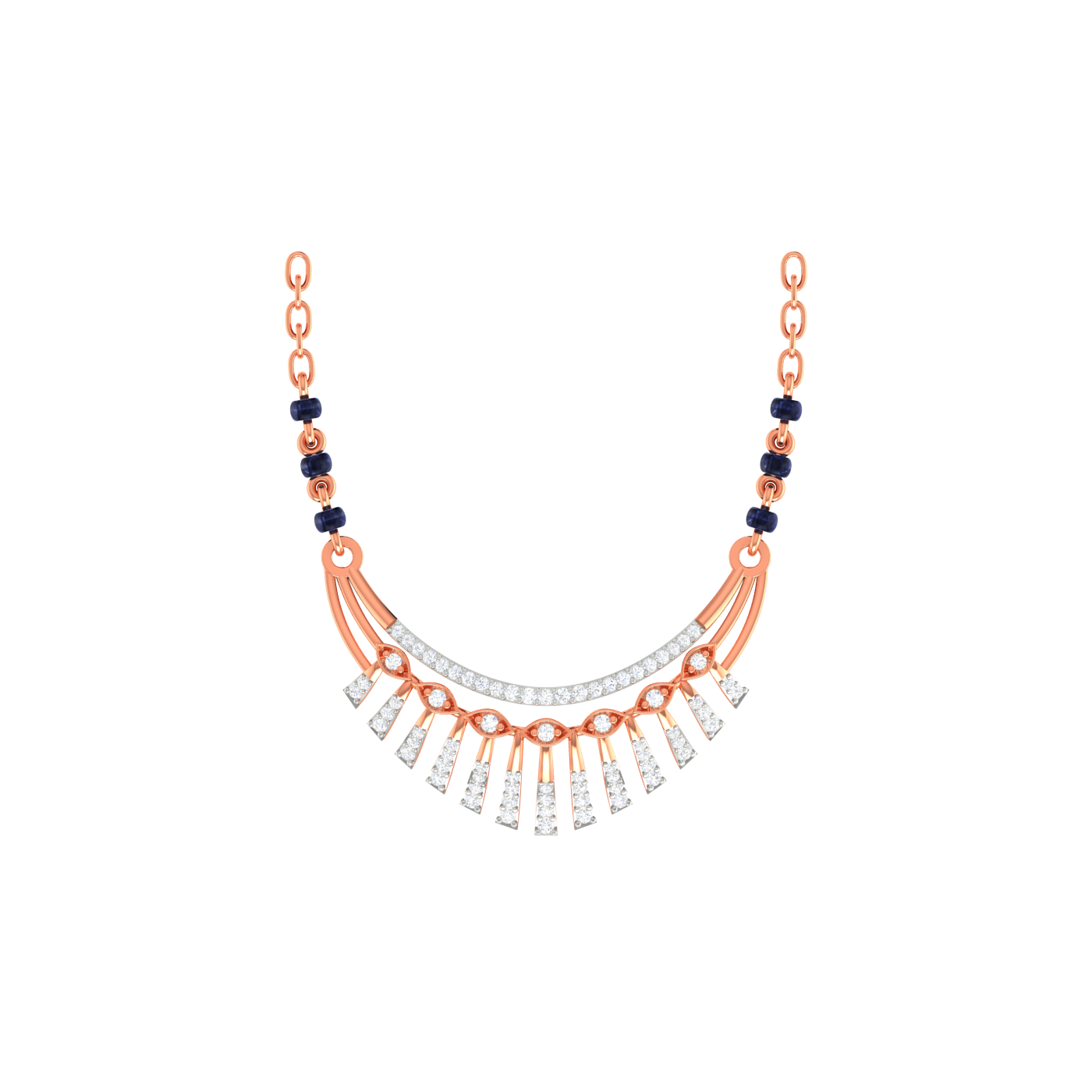 Diamond Fan Tanmaniya - Traditional Indian Diamond Necklace